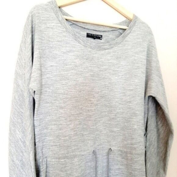 RAG & BONE Knit Sibella Drawstring Waist Dress Grey Sz M - Picture 9 of 16